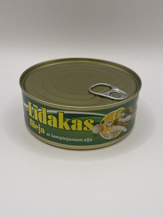 Līdakas fileja  ar šampinjoniem eļļā 240g