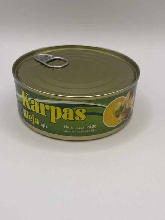 Karpas fileja  eļļā 240g