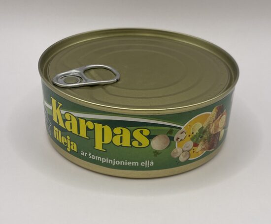 Karpas fileja ar šampinjoniem eļļā 240g